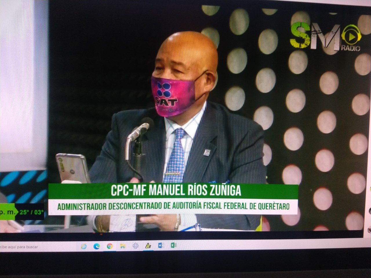 Participación de Manuel Ríos Zúñiga en televisión como autoridad fiscal